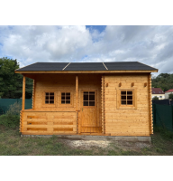 Dřevěný zahradní dům s patrem na spaní 22 m²