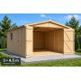 Dřevěná zahradní garáž 3 × 4,5 m